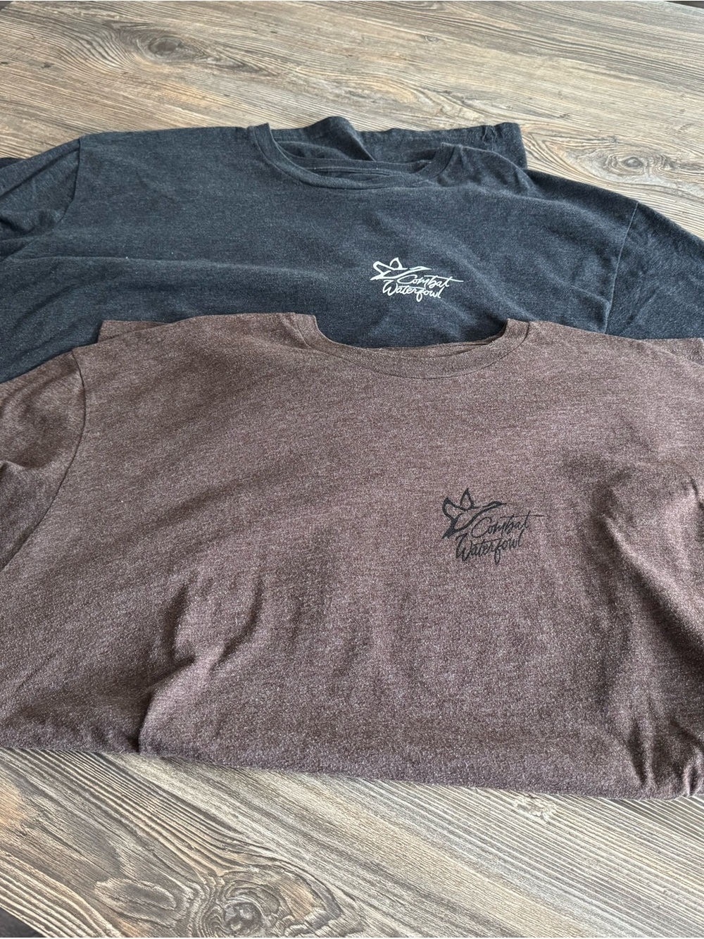 Combat Waterfowl Crewneck Tee in Black and Brown by